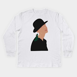 Girl with Frog Kids Long Sleeve T-Shirt